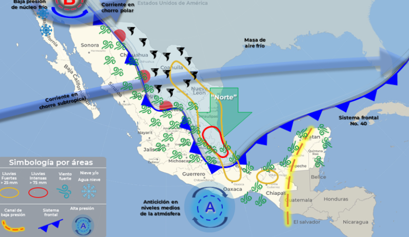 Lluvias aisladas para la Península de Yucatán