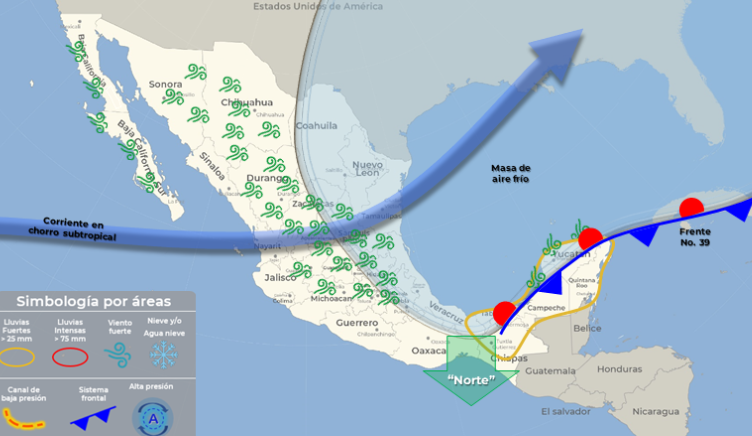 Lluvias para la Península de Yucatán