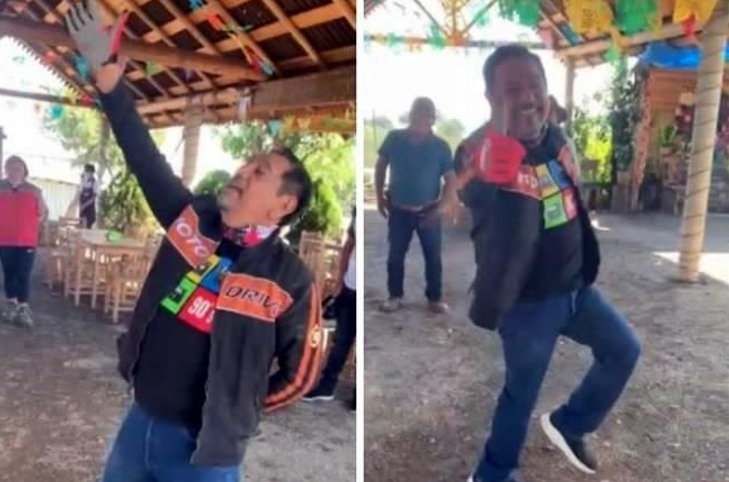 Félix Salgado, bailando en campaña