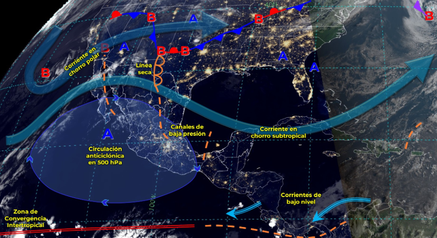 Lluvias y ambiente caluroso para la Península de Yucatán