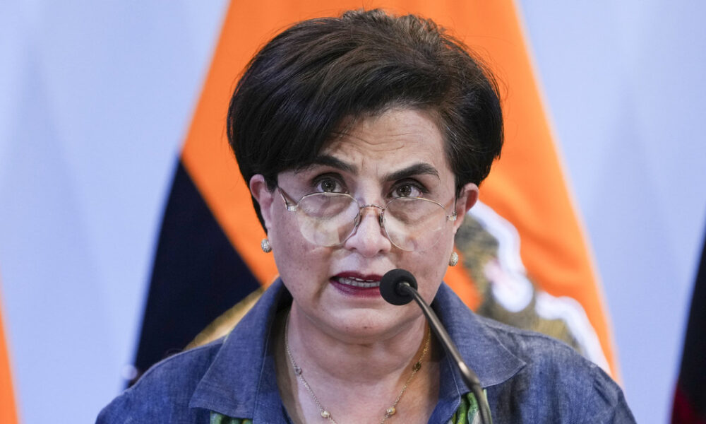 La Ministra de Relaciones Exteriores de Ecuador, Gabriela Sommerfeld, en Quito, el 6 de abril de 2024. Dolores Ochoa / AP