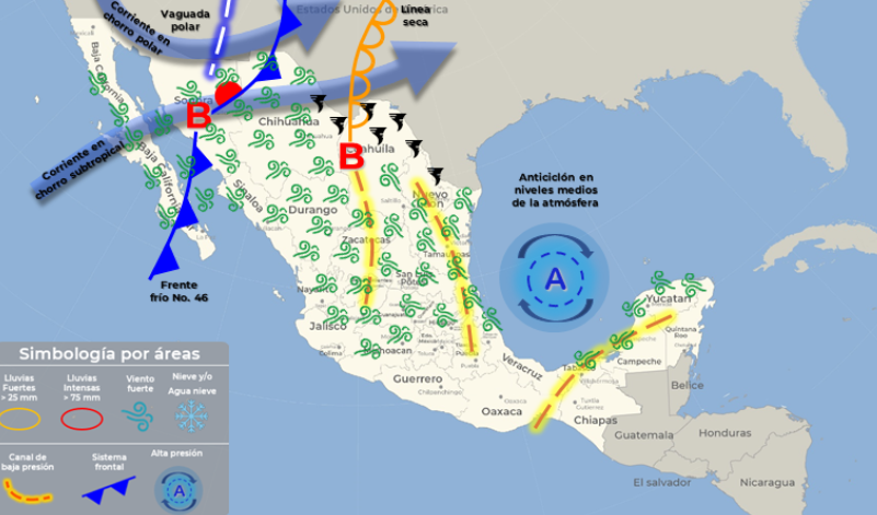 Altas temperaturas y lluvias para Quintana Roo