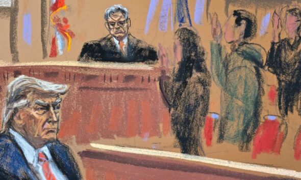 La fiscalía de acordó dar el nombre del primer testigo a la defensa de Trump tras la selección de los 12 miembros del jurado del juicio.