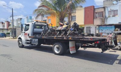 Recupera FGE seis motocicletas en un cateo en Benito Juárez