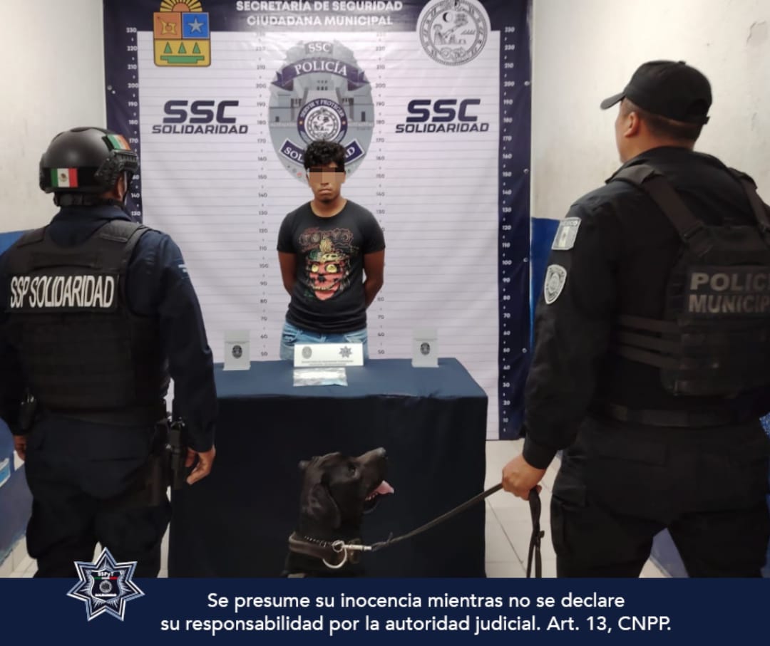 Detienen a presunto narcomenudista en Playa del Carmen