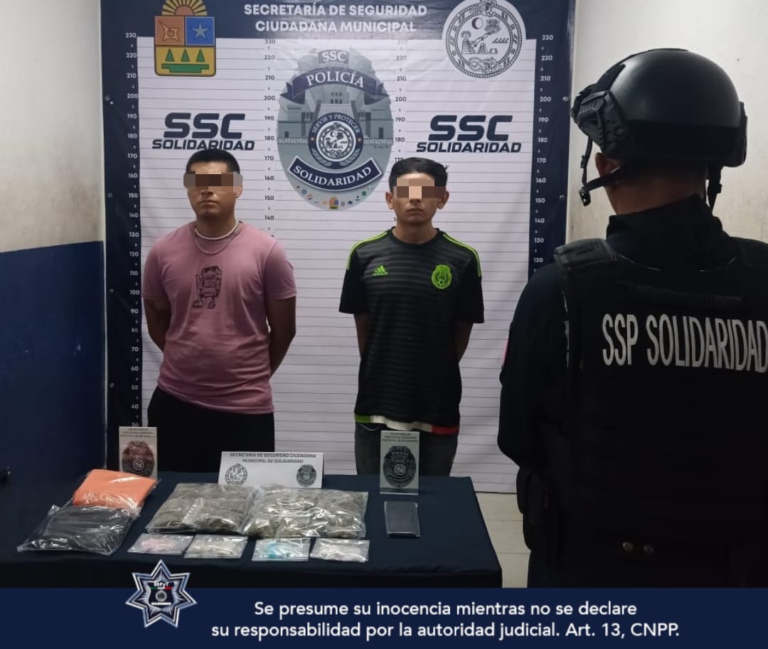 Caen dos presuntos narcomenudistas en Playa del Carmen