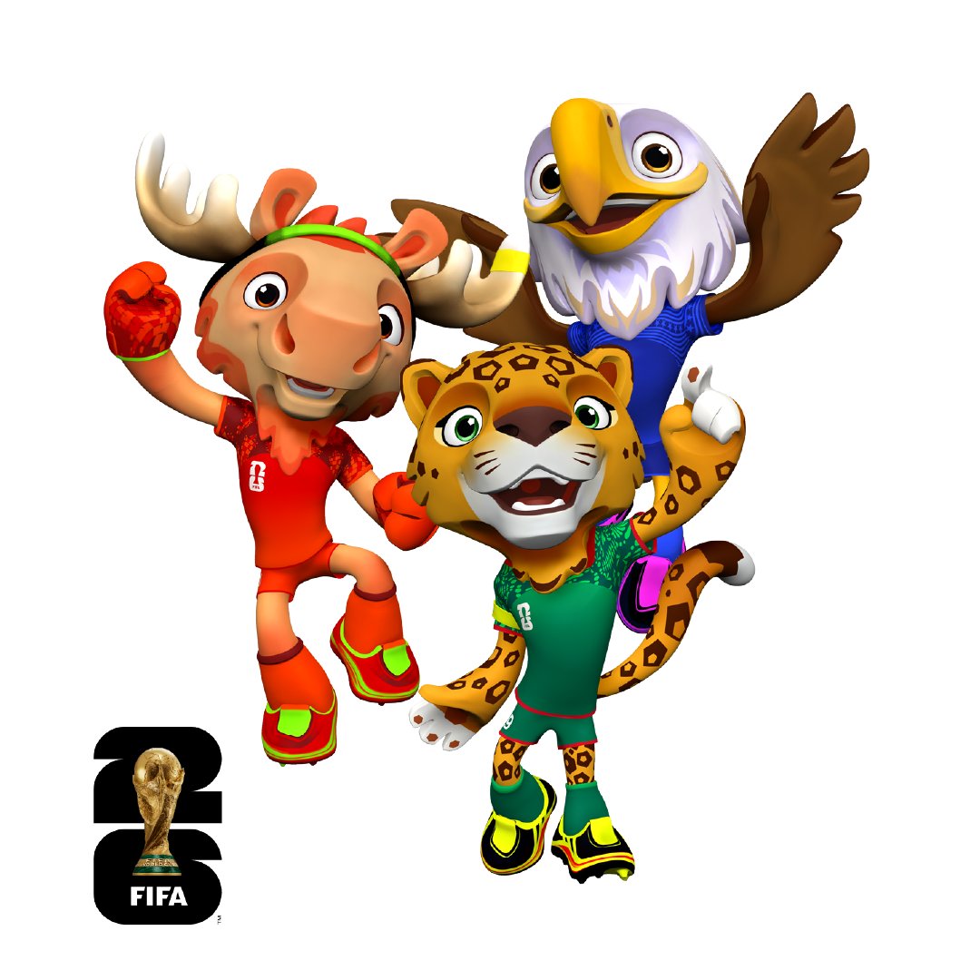 Las mascotas oficiales del Mundial 2026: Zayu, Maple y Clutch
