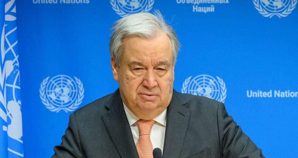Guterres exige alto al fuego y solución de dos Estados en Gaza