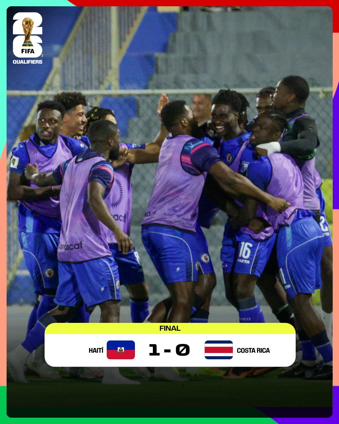 Costa Rica sufre otro traspié clave: derrota 1-0 ante Haití complica su camino al Mundial