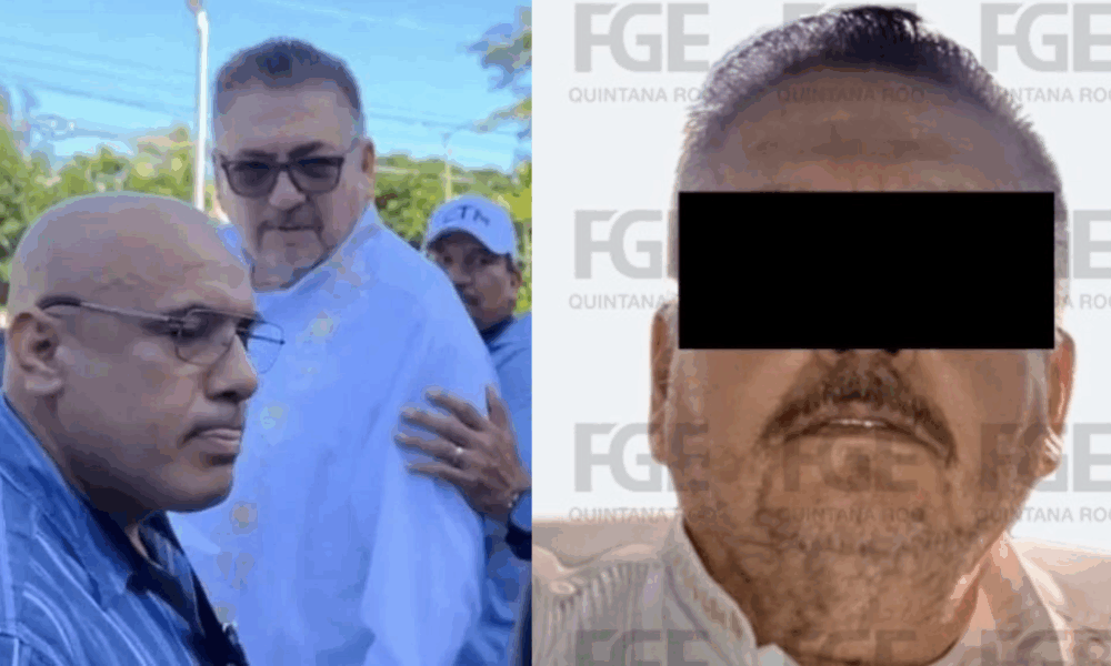 Líder de la CTM en Quintana Roo antes y después de su detención por homicidio calificado