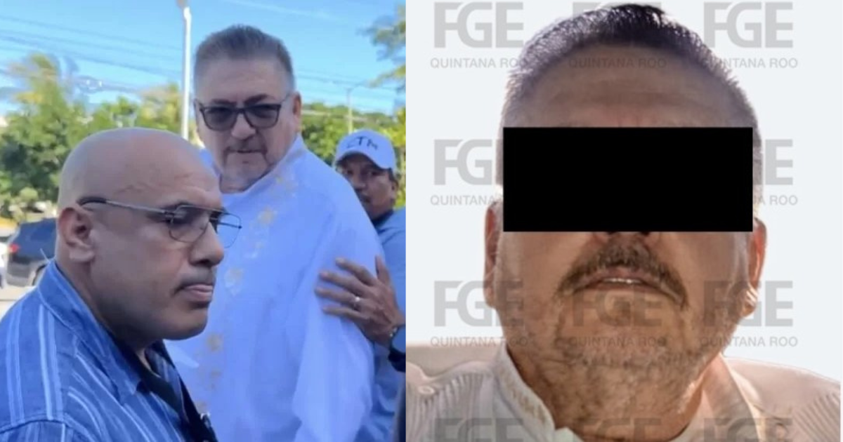 Líder de la CTM en Quintana Roo antes y después de su detención por homicidio calificado