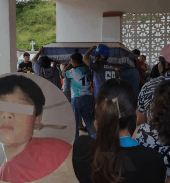 Familiares y vecinos de Tekax se reúnen en un panteón para despedir a Joel, menor asesinado en Tulum; al frente aparece su fotografía con los ojos cubiertos por privacidad.