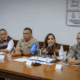 Rueda de prensa encabezada por la gobernadora de Quintana Roo, Mara Lezama, junto a la Secretaría de Gobierno durante la sesión de cierre del Consejo Estatal de Protección Civil.