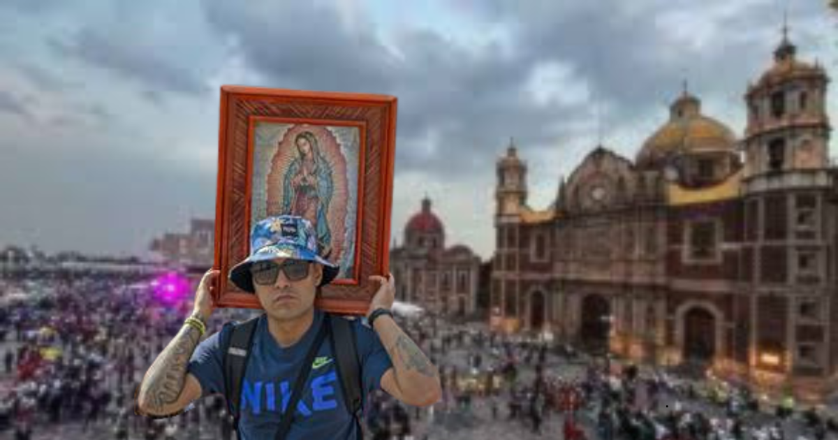 Peregrinos en la Basílica de Guadalupe durante la jornada principal de visitas, con presencia de cuerpos de seguridad y servicios médicos.
