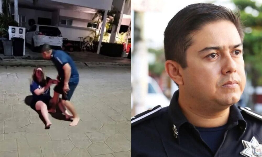 Collage muestra a juez de Quintana Roo investigado y momento de presunta intimidación a una mujer en Cancún