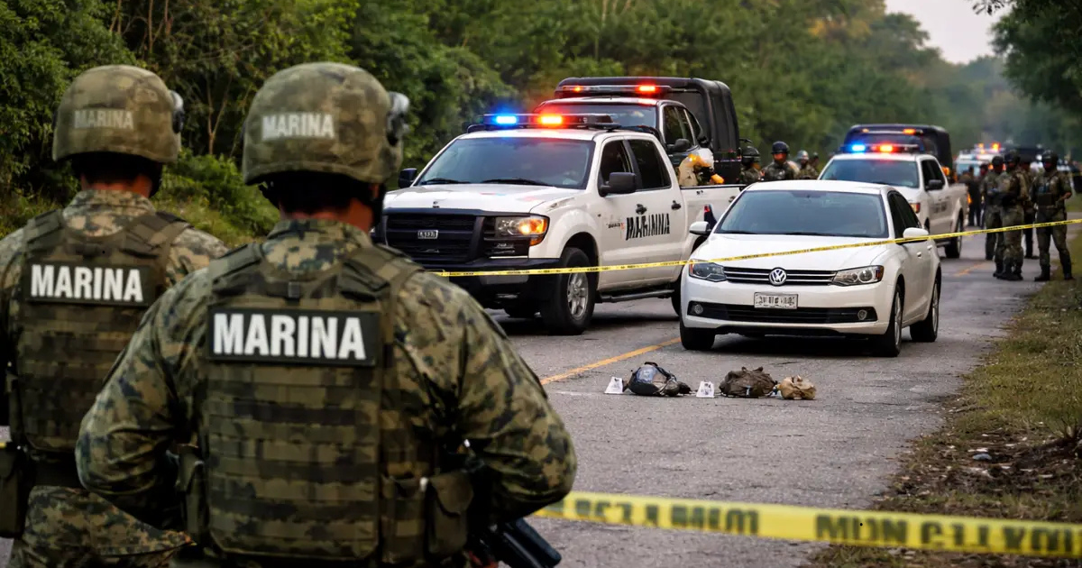 Enfrentamiento en Bacalar Quintana Roo tras operativo de la Secretaría de Marina