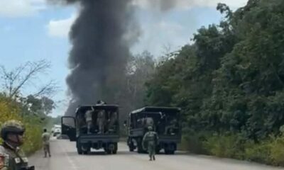 queman vehiculos carretera