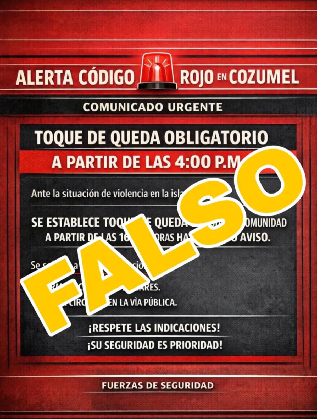 toque de queda falso