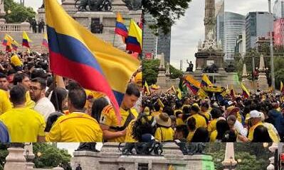 Afición colombiana toma el Ángel previo al Mundial