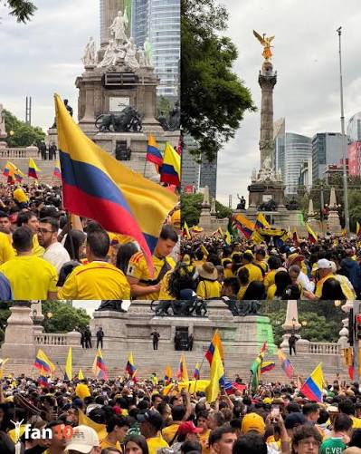 Afición colombiana toma el Ángel previo al Mundial