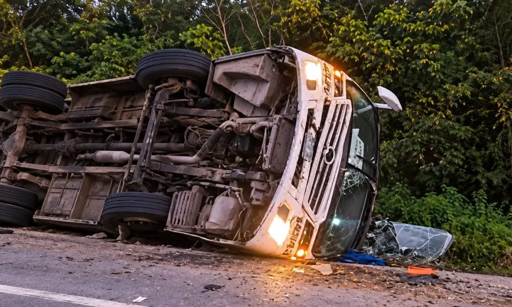 volcadura autobús personal tulum
